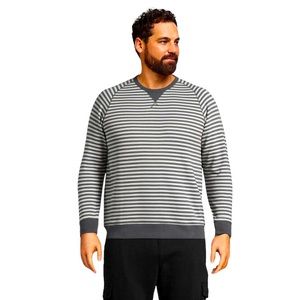 Lands' End Men's Charcoal Striped Sweatshirt